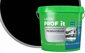 Краска резиновая для всех типов поверхностей ЛАКРА PROF IT, черный  RAL 9005, 6 кг