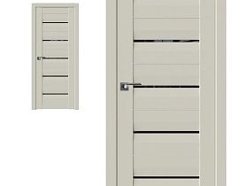 Межкомнатная дверь Profil Doors экошпон серия U 48U Магнолия Сатинат полотно со стеклом Черный Триплекс