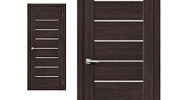 Межкомнатная дверь Браво Эко Шпон Браво-22 Wenge Melinga, стекло Magic Fog