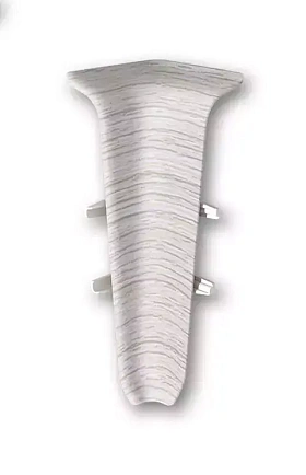 Угол внутренний для плинтуса Deconika Д-П100-В (пластиковый с кабель-каналом) 253 Ясень серый, 100мм