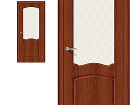 Межкомнатная дверь Браво Винил Start Альфа-2 Italiano Vero, стекло White Сrystal