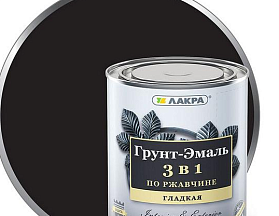 Грунт-эмаль 3в1 ЛАКРА, черный Л-С, 1.7 кг