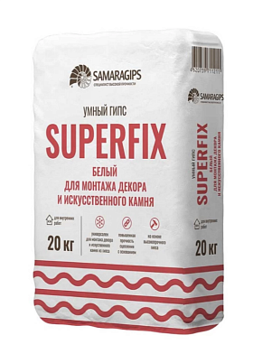 Гипс умный Superfix для фиксации гипсовых декоративных элементов, 20 кг