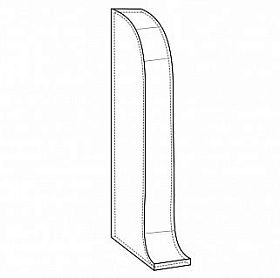 Торцевая заглушка левая к плинтусу Deconika Д-П70-Тп (пластиковый с кабель-каналом) 253 Ясень Серый 70мм