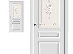 Межкомнатная дверь Браво Винил Скинни-15 П-23 (Белый), стекло Худ.