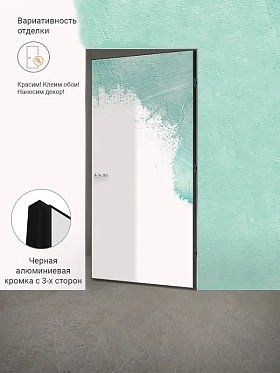 Межкомнатная дверь грунтованное INVISIBLE ОПТИМ 59/BL глухое с притвором L