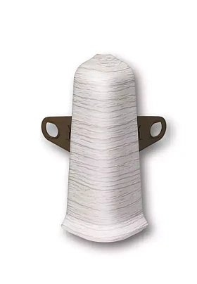 Угол наружный для плинтуса Deconika Д-П100-Нк (пластиковый с кабель-каналом) 253 Ясень серый, 100мм