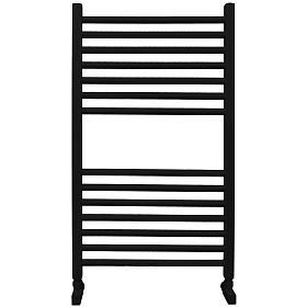 Полотенцесушитель водяной Ника MODERN 80x40 RAL9005, черный матовый с вентилями (комплект люкс)