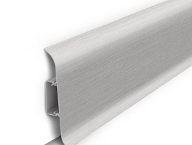 Напольный плинтус Идеал Классик К-П55п (пластиковый с кабель-каналом) 186 Алюминий, 2200мм/55мм/22мм, 1 м.п.