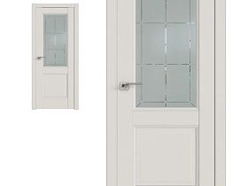 Межкомнатная дверь Profil Doors экошпон серия U 90U Дарк Вайт полотно со стеклом гравировка 1