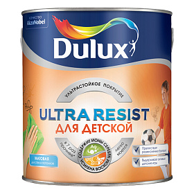 Ультрастойкая матовая краска для стен и потолков Dulux Ultra Resist BC для детской (2,25л)