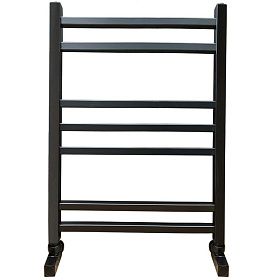 Полотенцесушитель водяной Ника MODERN 60x40 RAL9005, черный матовый с вентилями (комплект люкс)