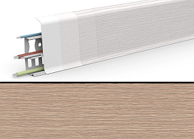 Напольный плинтус Deconika Д-П85 (пластиковый с кабель-каналом) 213 Дуб Северный 2200/85/22мм, 1 м.п.