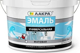 Эмаль акриловая универсальная ЛАКРА, белый матовый Л-С, 2.4 кг