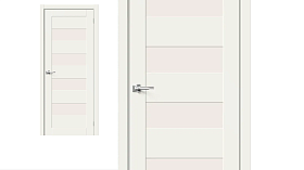 Межкомнатная дверь Браво-23 White Mix стекло Magic Fog