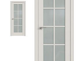 Межкомнатная дверь Profil Doors экошпон серия U 101U Дарк Вайт полотно со стеклом матовым