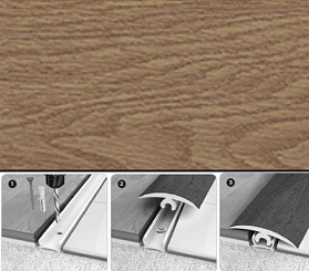 Порог гибкий универсальный Идеал 211 Дуб рустик без крепежа 40х15 мм (рулон 3 м)