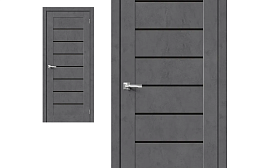 Межкомнатная дверь Браво Эко Шпон Браво-22 Slate Art, стекло Black Star