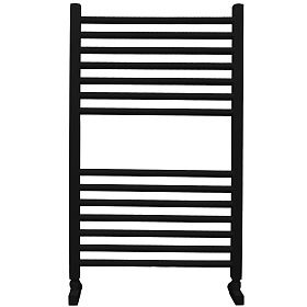 Полотенцесушитель водяной Ника MODERN 80x50 RAL9005, черный матовый с вентилями (комплект люкс)