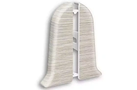 Торцевая заглушка (пара) для плинтуса Идеал Классик-85, К-П85-Тп 252 Ясень белый, 85мм