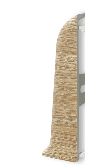 Торцевая заглушка левая для плинтуса Идеал Классик-70, К-П70-Тп (пластиковый с кабель-каналом) 218 Дуб европейский 70 мм