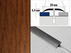 Порог ламинированный полукруглый А39 39х5,4 мм Дуб золотой