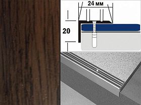 Профиль ламинированный угловой с отверстиями Д3 24х20 Орех