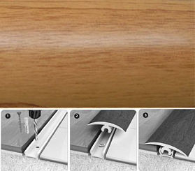 Гибкий порог Cezar Flex Line 92 Клен Тёмный без крепежа 38 мм