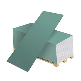 Гипсокартон влагостойкий (ГКЛВ) Волма 12,5 мм