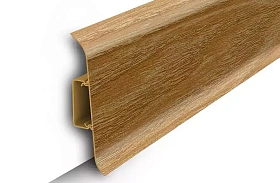 Напольный плинтус Идеал Классик К-П85п (пластиковый с кабель-каналом), 206 Дуб коньячный 2200мм/85мм/22мм, 1 м.п.