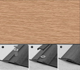 Порог одноуровневый Идеал 201 Дуб 36х4х1800 (с дюбель-гвоздями)