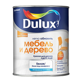 Краска матовая Dulux мебель и дерево BW (2л)