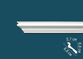 Карниз Перфект гладкий AB185 57х68х2400 мм, 1 м.п.