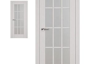 Межкомнатная дверь Profil Doors экошпон серия X 102X Пекан Белый, полотно с матовым стеклом