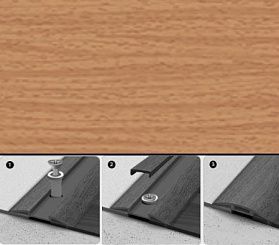 Порог с монтажным каналом Идеал 231 Бук 30х5х1800 мм (с дюбель-гвоздями)