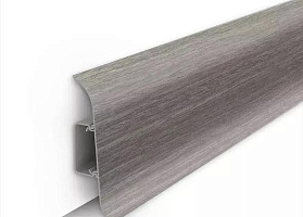 Напольный плинтус Идеал Классик К-П55п (пластиковый с кабель-каналом) 296 Орех серый, 2200мм/55мм/22мм, 1 м.п.