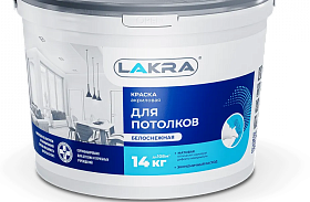 Краска акриловая для потолков ЛАКРА, белоснежная, 14 кг