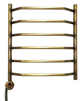 Полотенцесушитель электрический Domoterm Лаура П6 500х600 АБР EL, нижнее левое, бронза