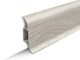 Напольный плинтус Идеал Классик К-П55п (пластиковый с кабель-каналом) 251 Ясень, 2200мм/55мм/22мм, 1 м.п.