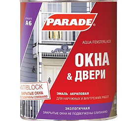 Эмаль Parade Classic А6 Окна & Двери акриловая 0,9л