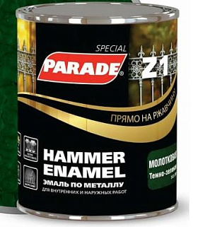 Эмаль по металлу PARADE Z1 молотковая  543-388 Темно-зелен. Л-С 2,5 л