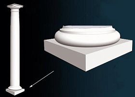 Полуколонна Перфект N2025-1 351х133х351 мм