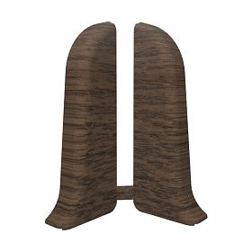 Торцевая заглушка левая для плинтуса Идеал Классик-55, К-П55-Тп (пластиковый с кабель-каналом) 351 Каштан, 55мм