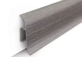 Напольный плинтус Идеал Классик К-П70п (c центральной планкой) 296 Орех серый, 2200мм/70мм/22мм, 1 м.п.