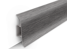 Напольный плинтус Идеал Классик К-П70п (c центральной планкой) 187 Алюминий темный, 2200мм/70мм/22мм, 1 м.п.