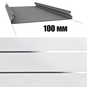 Потолок реечный Cesal S-100 Жемчужно-белый с металлической полосой B19 (3м), 1 шт.