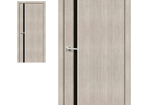 Межкомнатная дверь Браво Эко Шпон Мода-11 Black Line Cappuccino