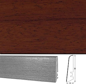 Плинтус шпонированный Tecnorivest Махагон 80х16, 1 м.п.