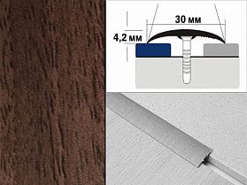 Порог декорированный одноуровневый В1 30х4,2 Орех