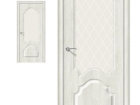 Межкомнатная дверь Браво Винил Скинни-33 Casablanca, стекло White Сrystal